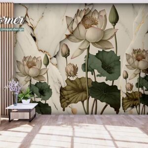3D whites flower wallpaper