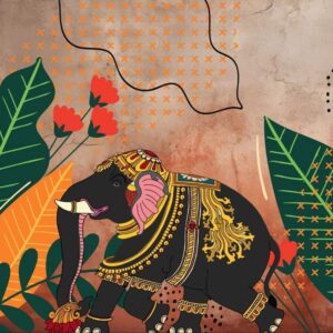 elephant wallpaper/premium-ai-image/decorated-elephant-with-painted-motifs-rath-yatra-background_