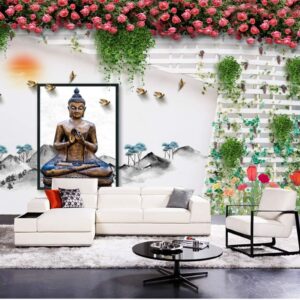 3D Lord budha wallpaper natural design