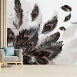 3d Wallpaper Modern Simple Golden Feather Background Wall Decoration Painting Living Room Bedroom Wallcovering HD Wallpaper