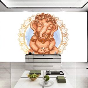 Gold Metal Ganesha Wall Decor, Ganesha Large Metal Wall Art, Modern Hindu Large Metal Wall Art, Gifts for Yoga Lovers,