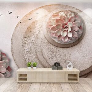 3D rounds flower wallpaper