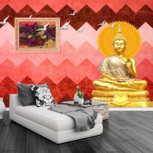 3d Lord budha wallpaper golden