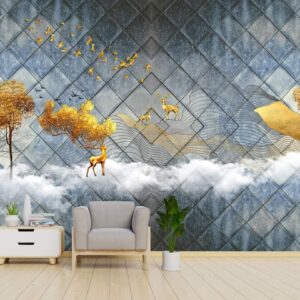3D Mural Wallpaper, Black Lines Large Mural, Wall Murals