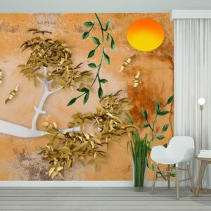 3D golden tree son light wallpapers