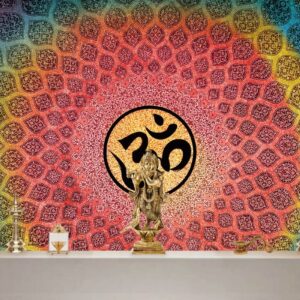 3D Om Colorful Wallpaper for Pooja Room 1
