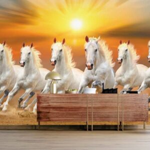 7 White Horse Wallpaper Mural