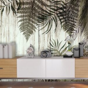 A wood wall with plants on it 3256