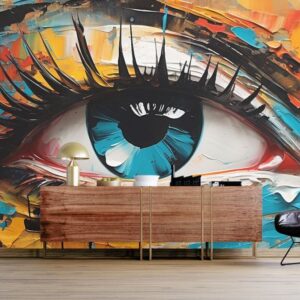 Ankhein, Beautiful Oil Painting of an Eye 3D Wallpaper Mural