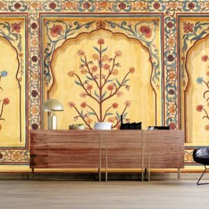 Art work in Amber Fort Near Jaipur City Rajasthan Wallpaper for Wall  1