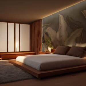 Glimpse of Serenity, Banana Leaves Shades of Peace Wallpaper Mural, Customized 23