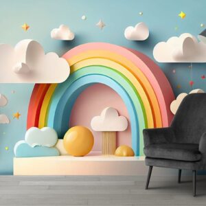 Kids Room Rainbow Wallpaper for Wall