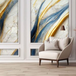 Luxurious Marble Print Wallpaper Mural for Wall Moulding