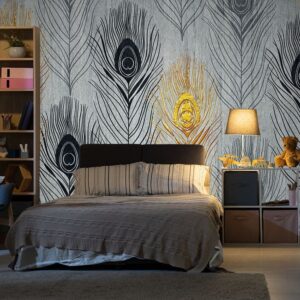 Peacock Feathers Pattern Wallpaper for Wall