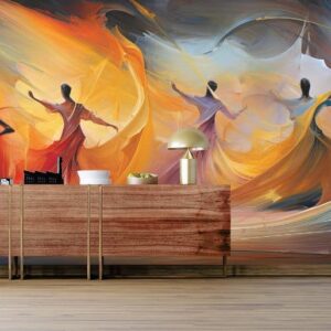 Radiant Elegance Color Burst Dance Art Wallpaper for Wall 03