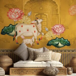 Swarn, Golden Pichwai Gopala Bliss 3D Wallpaper Mural