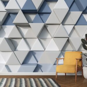 White and Blue Triangles, 3d Wallpaper 23
