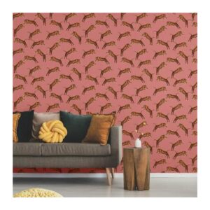 pink lion Rolls Wallpaper