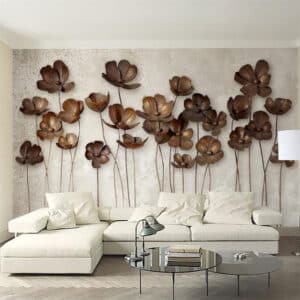 3D Wallpaper Iron Flower Retro Modern Minimalist Background Wallpaper