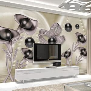 3D Mural Wallpaper Calla Butterfly Water Wave Tv Background Wall Living Room Bedroom Bedside wallpaper