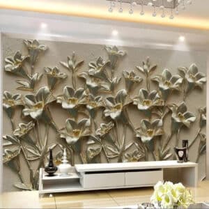 3D wallpaper mural 3D floral background wall gold decorative wallpaper