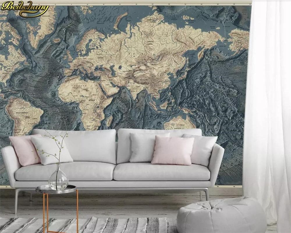 3D-wallpaper-mural-retro-vintage-world-map-TV-background_wallpaper2