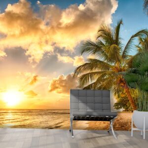 3D wallpapers A palm trees on a beach