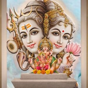 Shiv-Parvati-and-Ganesha-Wallpaper-for-Home-Walls
