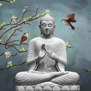 Buddha Wall Sculpture 3D wallpaper for Living Room