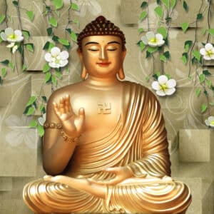 Buddha Wall Sculpture 3D wallpaper for Living Room