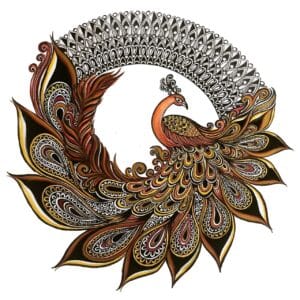 Golden Peacock Mandala
