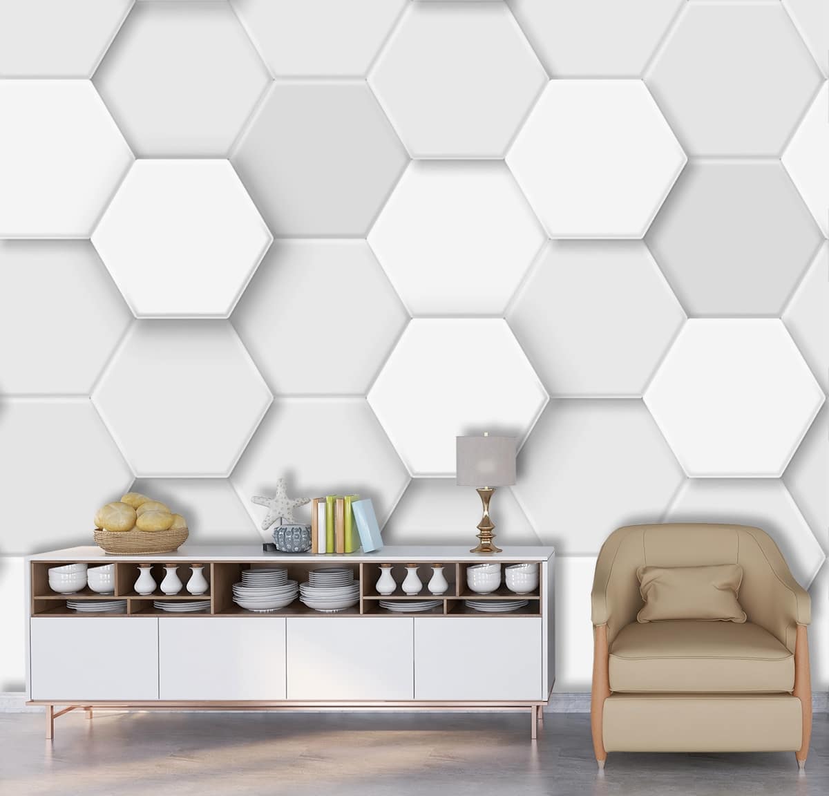 3D Hexagon Pattern Wallpaper