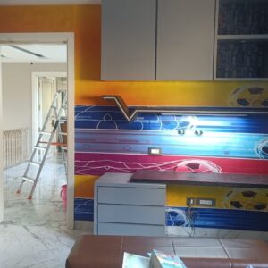 3D wallpaperv collection colored realistic soccer balls vector