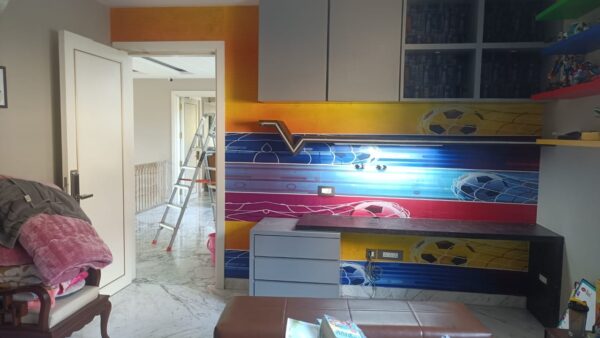 3D wallpaperv collection colored realistic soccer balls vector