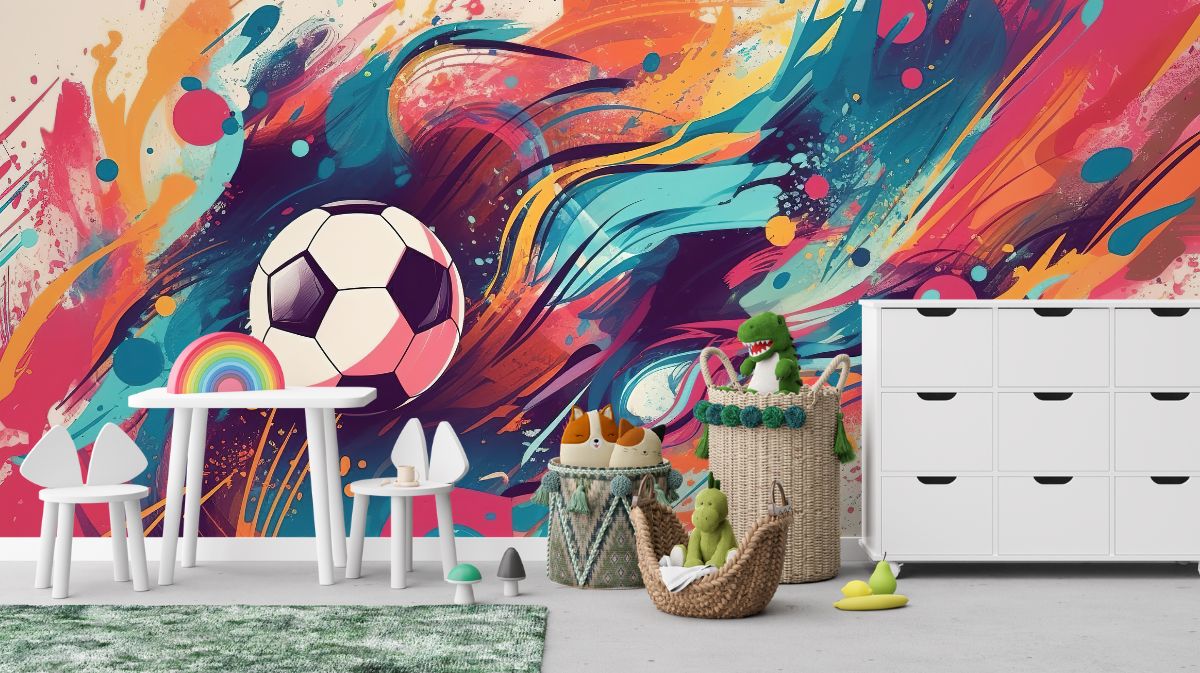 Cool-Modern-Colored-Soccer-Artwork-Mural-Wallpaper-M