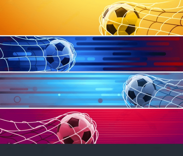 3D wallpaperv collection colored realistic soccer balls vector
