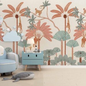 Monkey Safari Wallpaper Mural
