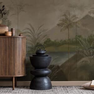 Oil Painting Effect Tropical Landscape Mural Wallpaper