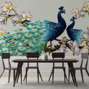 3D Wallmural Beautiful Peacock Wall Painting