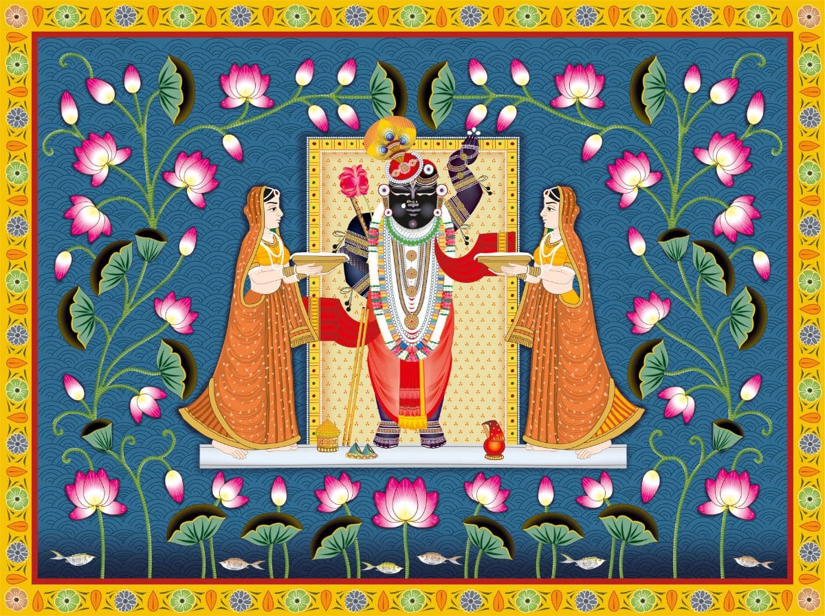 Devotees-Worshipping-Shreenathji-Wall-Mural-Wallpaper