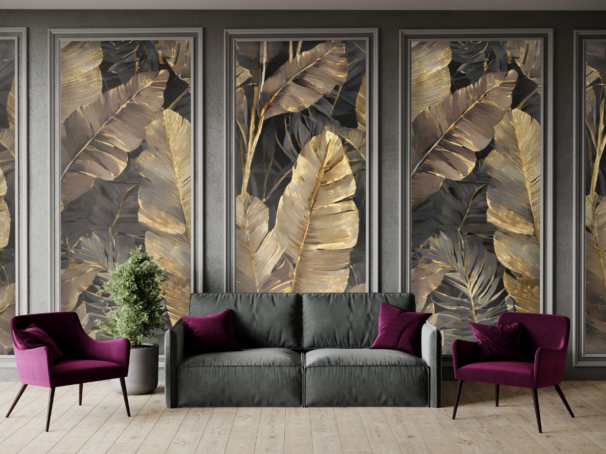 Exotic-Palm-and-Banana-Leaves-Wallpaper-Mural-M