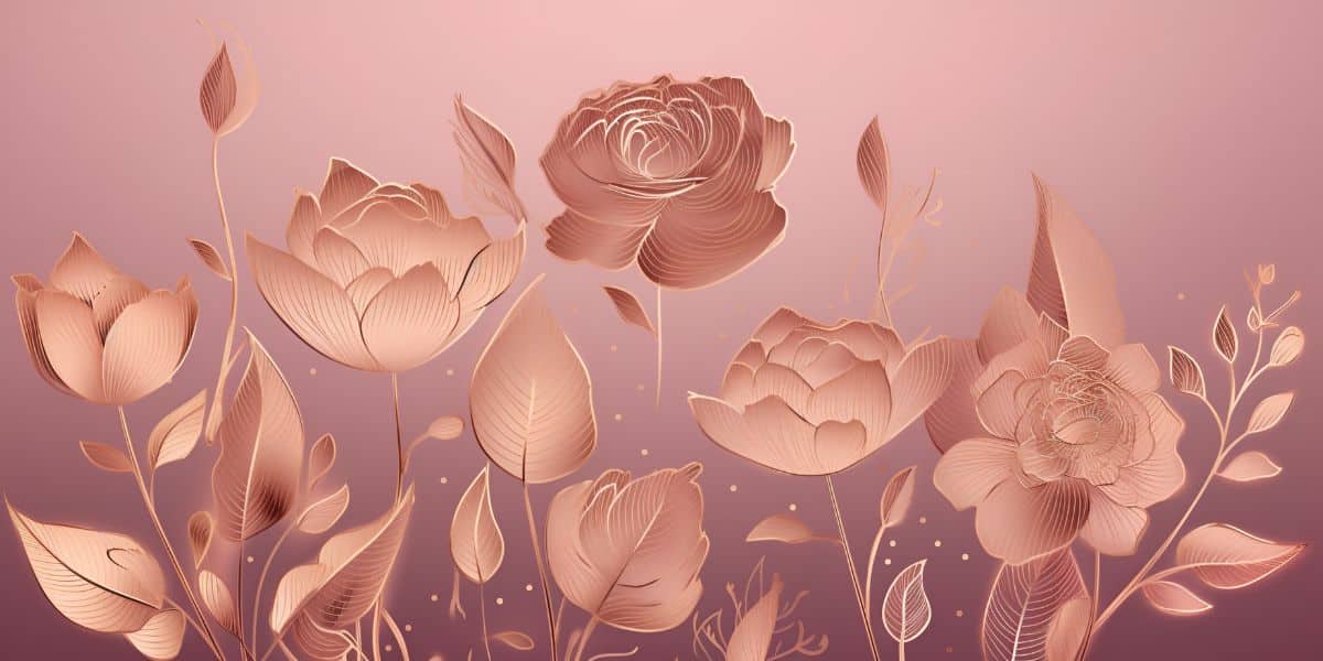 Golden-Roses-Line-Art-Wallpaper-Mural
